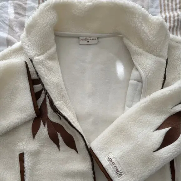 TAYLOR SWIFT NWT | Life is a Willow Zip Up Sherpa Fleece Coat Jacket | size L - Picture 6 of 8